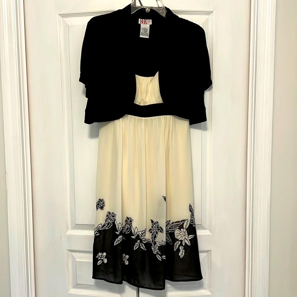 Cream and black dress